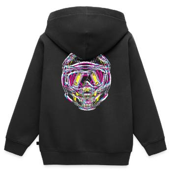 Casque - Sweat Premium à capuche zippé enfant bio - noir - Dos - AI Model Kid Male (0cm)