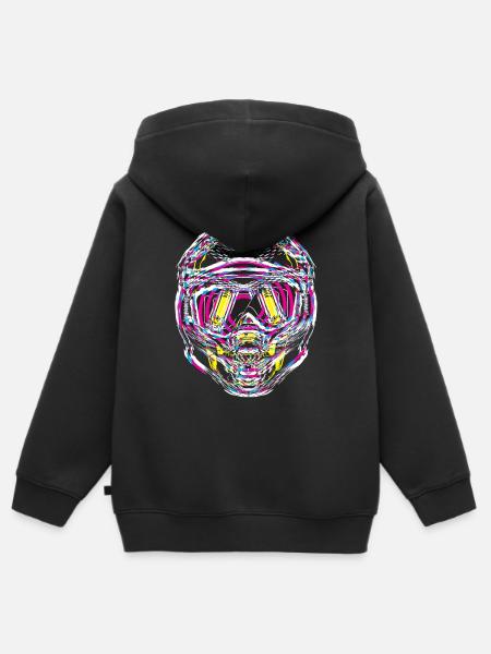 Helm - Kinder Premium Organic Zip Hoodie - Schwarz