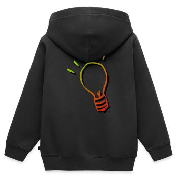 Licht - Kinder Premium Organic Zip Hoodie - Schwarz - Hinten - AI Model Kid Male (0cm)