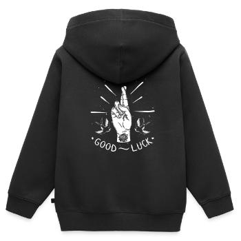 Lucky Jumper - Examens - Happiness Design - Sweat Premium à capuche zippé enfant bio - noir - Dos - AI Model Kid Male (0cm)