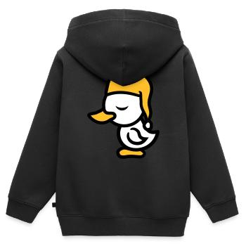 muetze muede bett schlafen schlafmuetze abend erho - Kinder Premium Organic Zip Hoodie - Schwarz - Hinten - AI Model Kid Male (0cm)