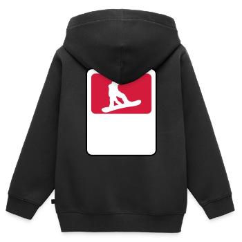 frame shield name text drive snowboard jump sp - Kids Premium Organic Zip-up Hoodie - black - Back - AI Model Kid Male (0cm)
