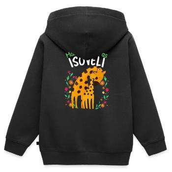 Bester großer Bruder der Welt - Kinder Premium Organic Zip Hoodie - Schwarz - Hinten - AI Model Kid Male (0cm)