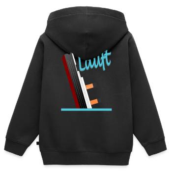 Läuft-Titanic-Version 1 - Kinder Premium Organic Zip Hoodie - Schwarz - Hinten - AI Model Kid Male (0cm)