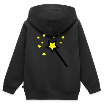 Baguette magique - Sweat Premium à capuche zippé enfant bio - noir - Dos - AI Model Kid Male (0cm)