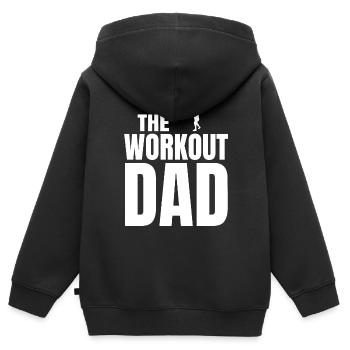 The workout dad (blanc) - Sweat Premium à capuche zippé enfant bio - noir - Dos - AI Model Kid Male (0cm)