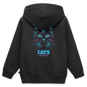 les chats sont méchants - Sweat Premium à capuche zippé enfant bio - noir - Dos - AI Model Kid Male (0cm)
