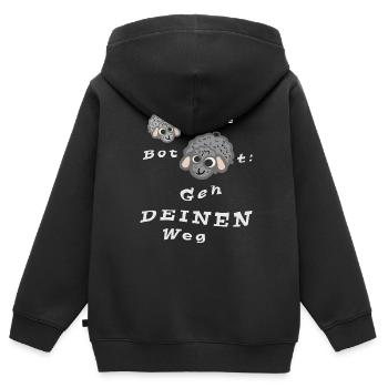 Geh DEINEN Weg - Kinder Premium Organic Zip Hoodie - Schwarz - Hinten - AI Model Kid Male (0cm)