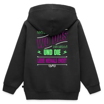 geek sprüche statement geschenkidee lustig - Kinder Premium Organic Zip Hoodie - Schwarz - Hinten - AI Model Kid Male (0cm)