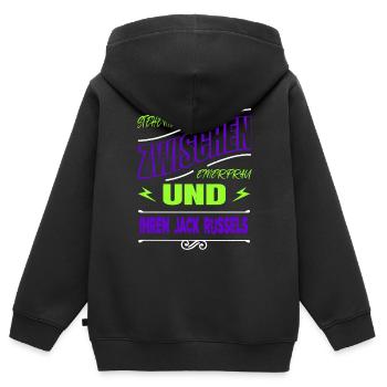 haustier hundeliebhaber pudel schäferhund bday - Kinder Premium Organic Zip Hoodie - Schwarz - Hinten - AI Model Kid Male (0cm)