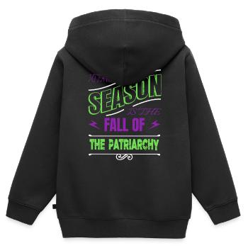 soutenez votre citation noire libérale locale - Sweat Premium à capuche zippé enfant bio - noir - Dos - AI Model Kid Male (0cm)