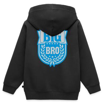 Bannière Big Bro Logo - Sweat Premium à capuche zippé enfant bio - noir - Dos - AI Model Kid Male (0cm)