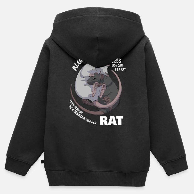 Sei immer du selbst außer du kannst eine Ratte sei - Kinder Premium Organic Zip Hoodie - Schwarz