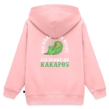 Kakapo denke an flugunfähiger Kakapo - Kinder Premium Organic Zip Hoodie - Rosa - Hinten - AI Model Kid Female (0cm)
