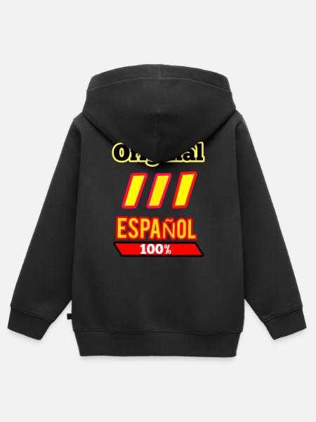 Original Spanisch - Kinder Premium Organic Zip Hoodie - Schwarz