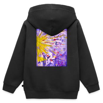 Abstract Art - Kinder Premium Organic Zip Hoodie - Schwarz - Hinten - AI Model Kid Male (0cm)