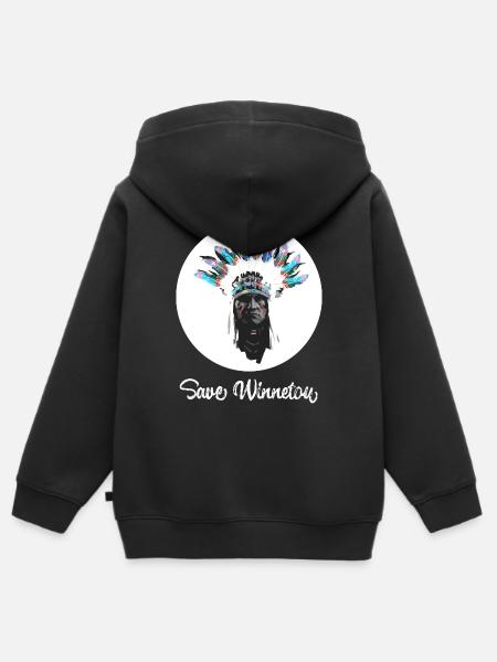 save winnetou,winnetou,indianer,graffiti,kreis, - Kinder Premium Organic Zip Hoodie - Schwarz