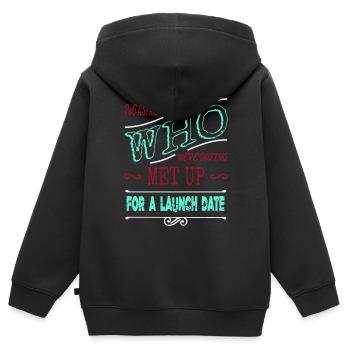 space ship funny quote birthday gift - Kids Premium Organic Zip-up Hoodie - black - Back - AI Model Kid Male (0cm)