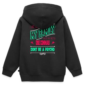 Writing Drive Reading Statement Book Author Blog - Sweat Premium à capuche zippé enfant bio - noir - Dos - AI Model Kid Male (0cm)