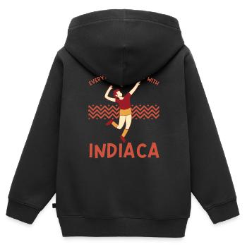 Everything is better with indiaca - Kinder Premium Organic Zip Hoodie - Schwarz - Hinten - AI Model Kid Male (0cm)