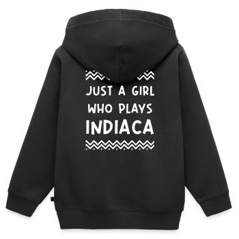 Just a Girl who plays indiaca, Sports design - Kinder Premium Organic Zip Hoodie - Schwarz - Hinten - AI Model Kid Male (0cm)