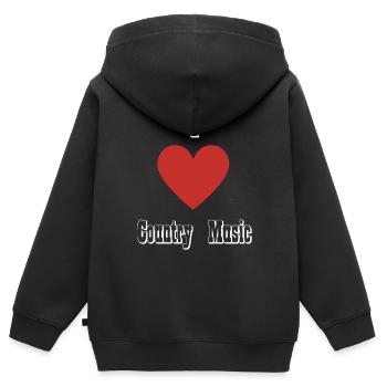 I Love Country Music. - Kinder Premium Organic Zip Hoodie - Schwarz - Hinten - AI Model Kid Male (0cm)