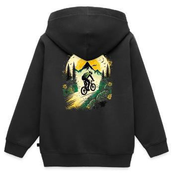 Mountain Bike BMX MTB Bike Street Trial Outdoor - Kids Premium Organic Zip-up Hoodie - black - Back - AI Model Kid Male (0cm)