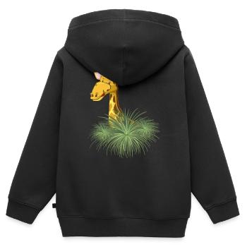 Safari Zoo Animal Safari Zoo - Sweat Premium à capuche zippé enfant bio - noir - Dos - AI Model Kid Male (0cm)