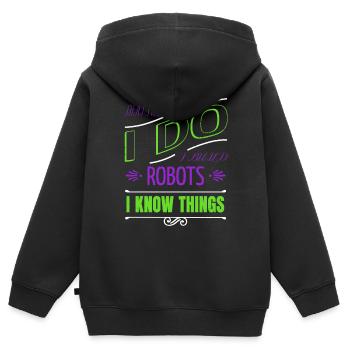 garçons bday citation sci sci fi dictons automatique - Sweat Premium à capuche zippé enfant bio - noir - Dos - AI Model Kid Male (0cm)