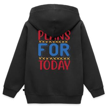 Plans pour aujourd’hui - Sweat Premium à capuche zippé enfant bio - noir - Dos - AI Model Kid Male (0cm)