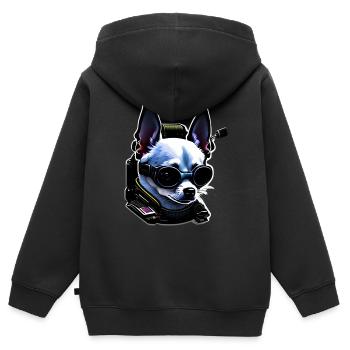 Chihuahua futuristic - Kids Premium Organic Zip-up Hoodie - black - Back - AI Model Kid Male (0cm)