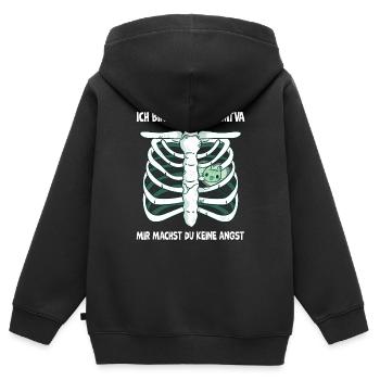 Ich bin Mama und mtva, ich habe keine angst - Kinder Premium Organic Zip Hoodie - Schwarz - Hinten - AI Model Kid Male (0cm)