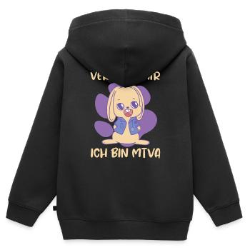 vertraue mir ich bin mtva tierarzthelfer - Kinder Premium Organic Zip Hoodie - Schwarz - Hinten - AI Model Kid Male (0cm)