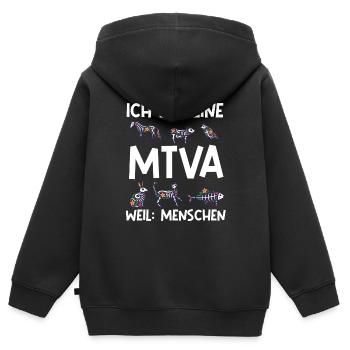 Ich bin eine mtva weil: menschen Tierarzthelfe - Kinder Premium Organic Zip Hoodie - Schwarz - Hinten - AI Model Kid Male (0cm)