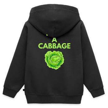 HUG A CABBAGE - Kids Premium Organic Zip-up Hoodie - black - Back - AI Model Kid Male (0cm)