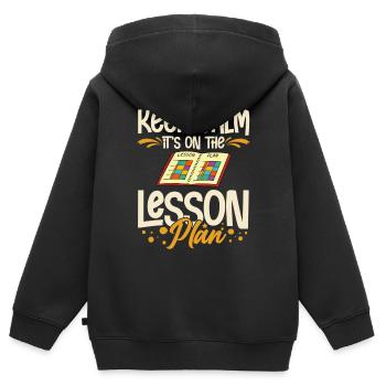 Plan de leçon Enseignant Planificateur préscolaire École - Sweat Premium à capuche zippé enfant bio - noir - Dos - AI Model Kid Male (0cm)