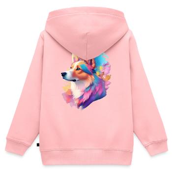 Dog Portrait - Kids Premium Organic Zip-up Hoodie - rose - Back - AI Model Kid Female (0cm)