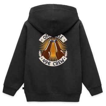 Offizielle 49€ Crew Im sommer mit der Bahn - Kinder Premium Organic Zip Hoodie - Schwarz - Hinten - AI Model Kid Male (0cm)