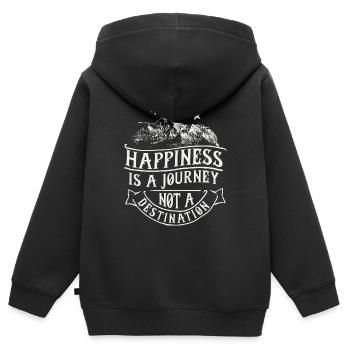 happiness - Kinder Premium Organic Zip Hoodie - Schwarz - Hinten - AI Model Kid Male (0cm)