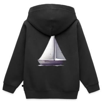 Segeln Segelboot Segelsport Segler Segelschiff - Kinder Premium Organic Zip Hoodie - Schwarz - Hinten - AI Model Kid Male (0cm)