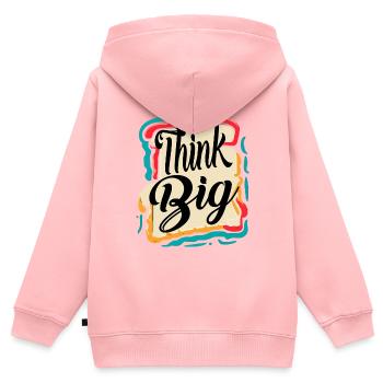 VOYEZ GRAND - Sweat Premium à capuche zippé enfant bio - rose - Dos - AI Model Kid Female (0cm)