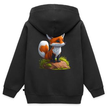 Petite écaille de tortue - Sweat Premium à capuche zippé enfant bio - noir - Dos - AI Model Kid Male (0cm)