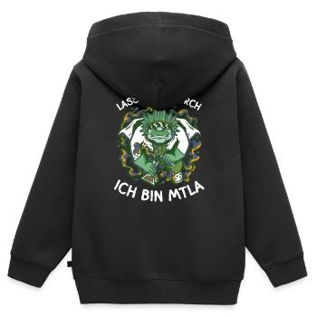 Lasst mich durch ich bin MTLA Labor design - Kinder Premium Organic Zip Hoodie - Schwarz - Hinten - AI Model Kid Male (0cm)