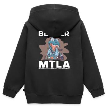 Bester MTLA, Labor assistent - Kinder Premium Organic Zip Hoodie - Schwarz - Hinten - AI Model Kid Male (0cm)