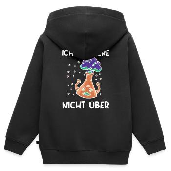 Ich reagiere nicht über mtla labor design - Kinder Premium Organic Zip Hoodie - Schwarz - Hinten - AI Model Kid Male (0cm)