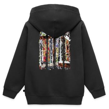 Newspaper Clips Scrapbook Magazines Alphabet Code - Kids Premium Organic Zip-up Hoodie - black - Back - AI Model Kid Male (0cm)