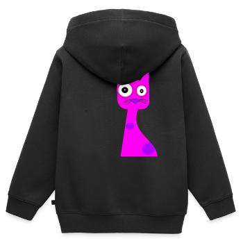 Cat - Kids Premium Organic Zip-up Hoodie - black - Back - AI Model Kid Male (0cm)