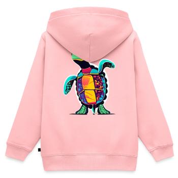 Tortoise - Kids Premium Organic Zip-up Hoodie - rose - Back - AI Model Kid Female (0cm)