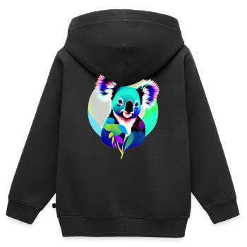 Koala - Kids Premium Organic Zip-up Hoodie - black - Back - AI Model Kid Male (0cm)