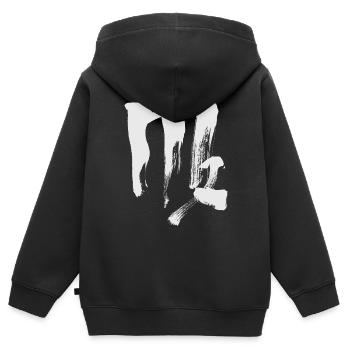 Signe du zodiaque Vierge - Calligraphie - Sweat Premium à capuche zippé enfant bio - noir - Dos - AI Model Kid Male (0cm)